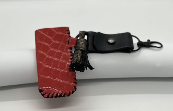 CHARMED RED CROC LEATHER LIGHTER CASE